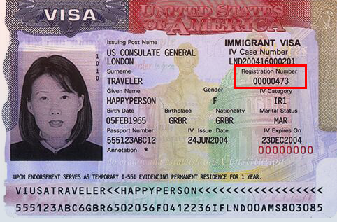 where to find alien number on immigrant visa card